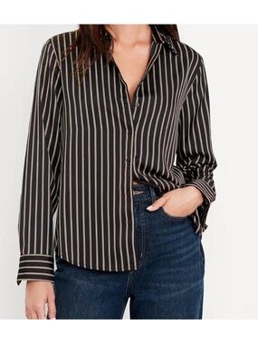 Old Navy Classic Button-Down Satin Shirt | XL
